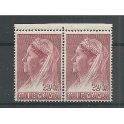 Curaçao 137 Wilhelmina 2,5Gld  pair MNH CV 180 €  EXTREMELY FINE !!