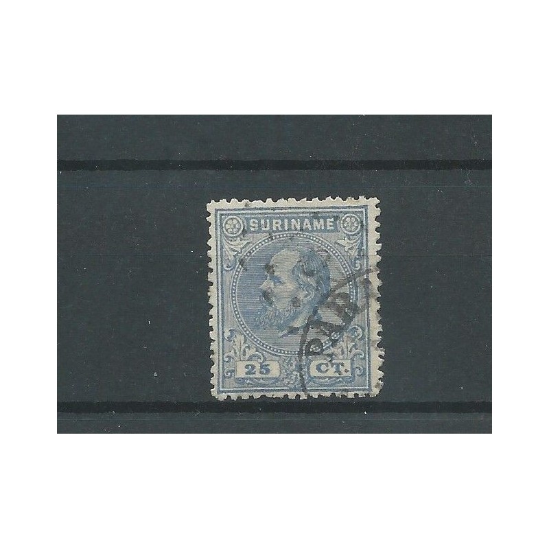 Suriname  10aA  Willem III 1873  VFU/used CV 90 €