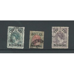 Suriname 34-36 Provisional issue  extremely fine VFU/used  CV 45 €