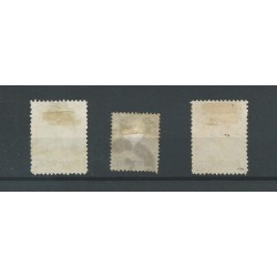 Suriname 34-36 Provisional issue  extremely fine VFU/used  CV 45 €