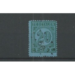 Dutch East Indies P4A postage due with numeral dot cancel 66  VFU/used  CV 30+ €