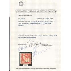 Dutch East Indies 330b Provisional issue   VFU/used CV 300  €  certificate !!