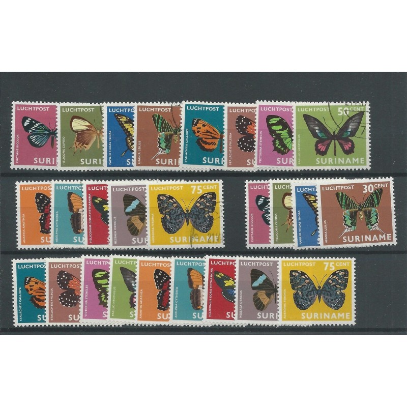 Suriname LP47-59 airmail  VFU &  MNH   CV 15 €