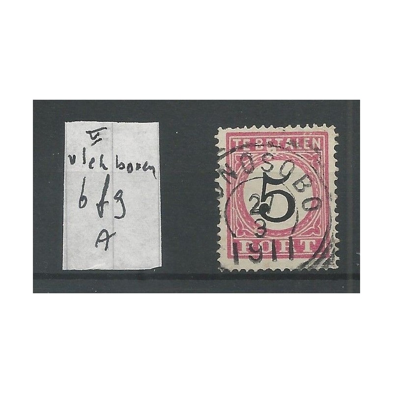 Dutch East Indies P6fg-A  "vlek boven"  Postage due  VFU/used CV 35 €