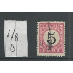 Dutch East Indies P6fg-B  "vlek boven"  Postage due  VFU/used CV 35 €