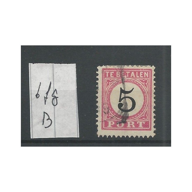 Dutch East Indies P6fg-B  "vlek boven"  Postage due  VFU/used CV 35 €