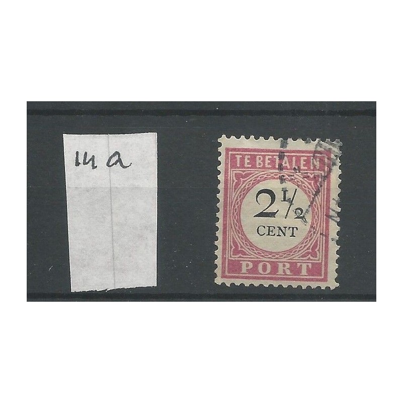 Ned. Indie P14a  "lange breuk" Port 1892   VFU/gebr CV 2,5 €