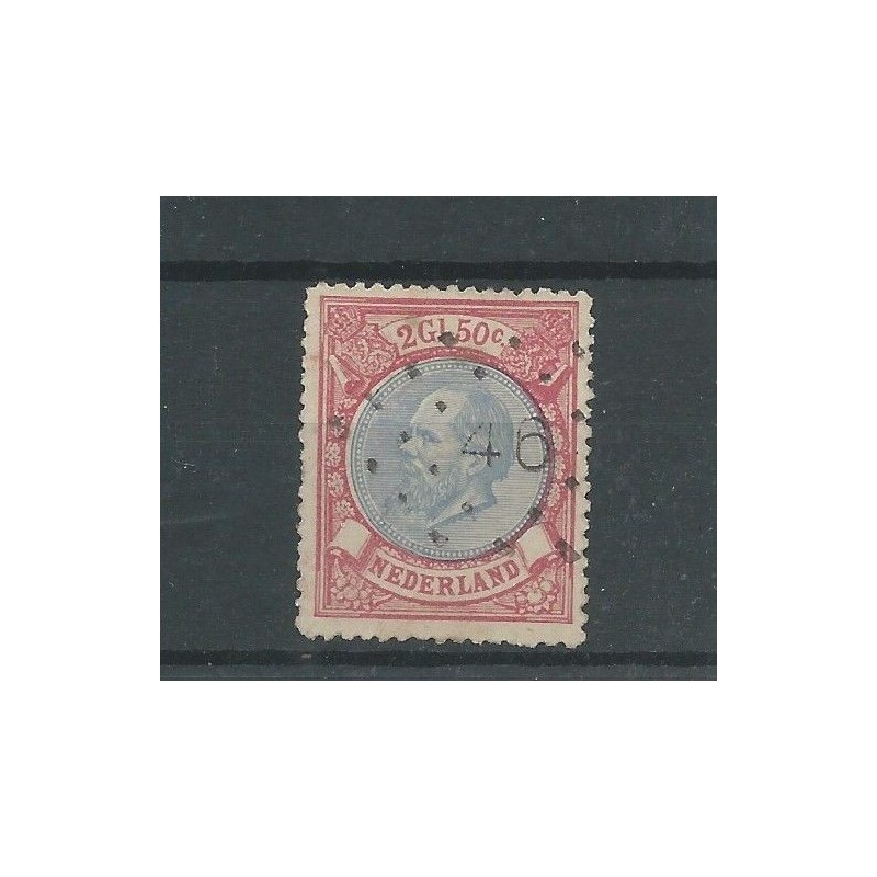 Nederland 29 Willem 1872 met puntstempel 46 VFU/gebr CV 200+ €