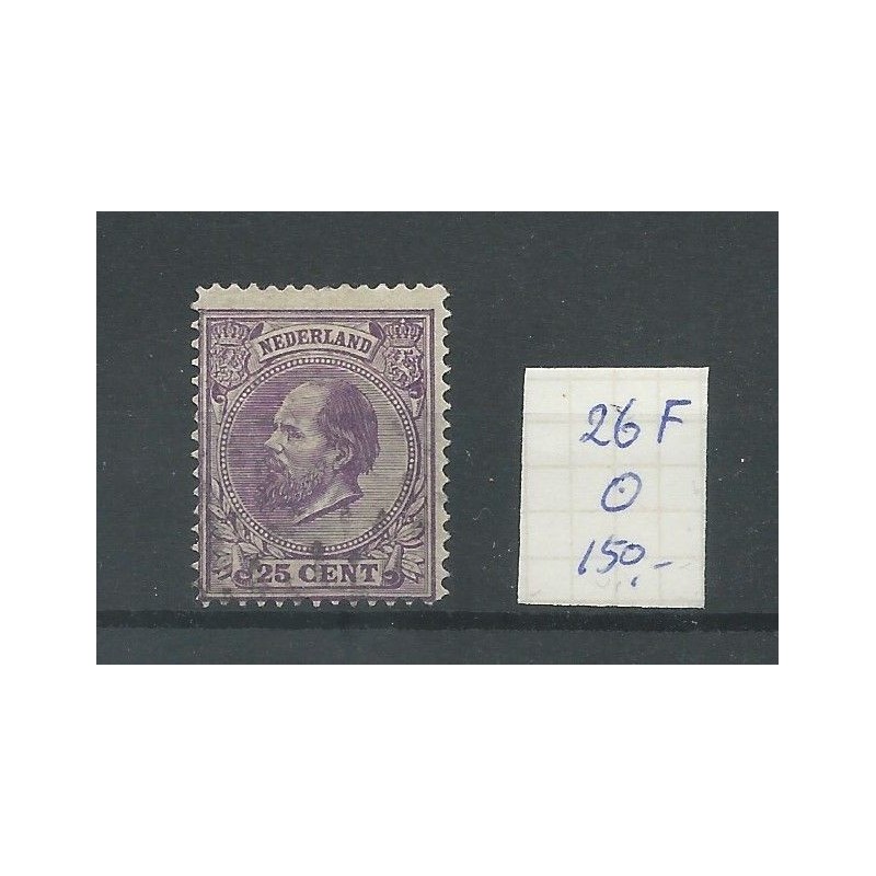 Netherlands 26F Willem 1872  VFU/used CV 150 €