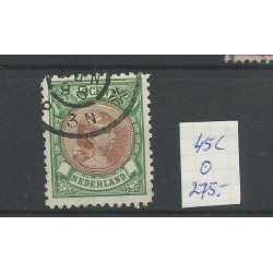 Netherlands 45C  Wilhelmina 50ct VFU/used CV 275 €