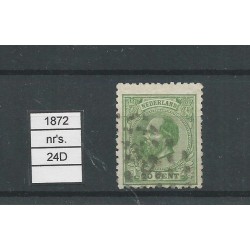 Netherlands 24D Willem III 1872   VFU/used CV 15 €