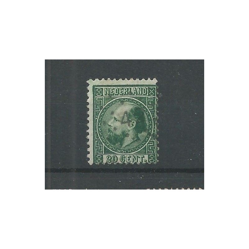 Netherlands 10 Willem III with numeral dot cancel 42 VFU/used  CV 33++ €
