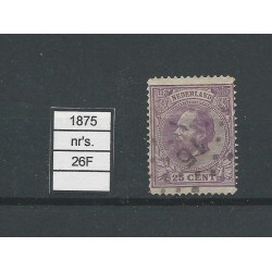 Netherlands 26F  LANGE SLAG zegel  VFU/used CV 150 €  zeldzaam !!