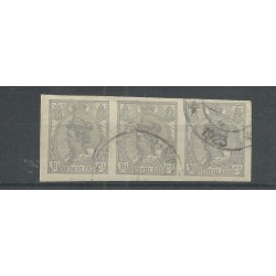 Netherlands 82 Wilhelmina strip of 3  VFU/used  CV 30+ €