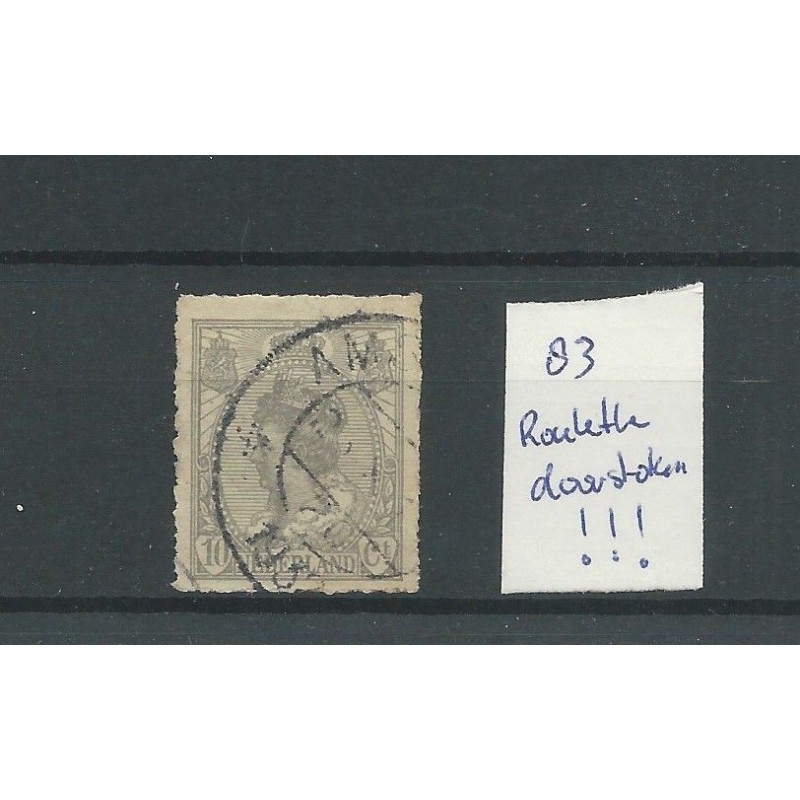 Nederland 83  "ROULETTE-doorstoken"   VFU/gebr CV ?? €