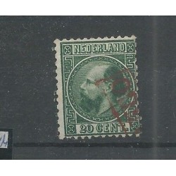 Netherlands 10 with RED  franco-kastje  VFU/used CV 40++ €