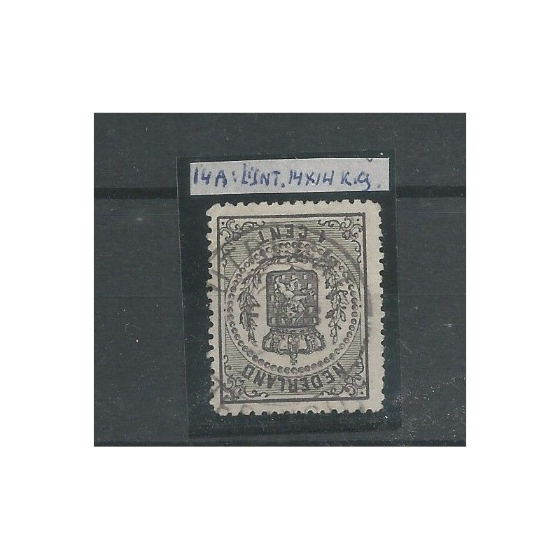 Netherlands 14A with "UTRECHT" franco-takje VFU/used CV 100+ €