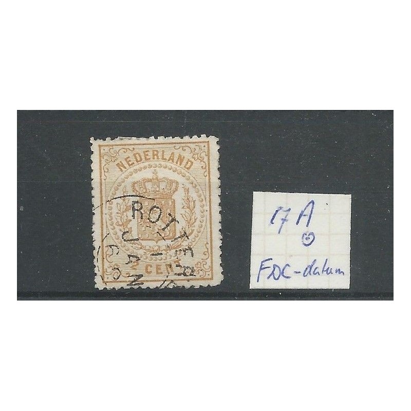 Nederland 17A met FDC-datum 1/1/1869 VFU/gebr CV 50++ €