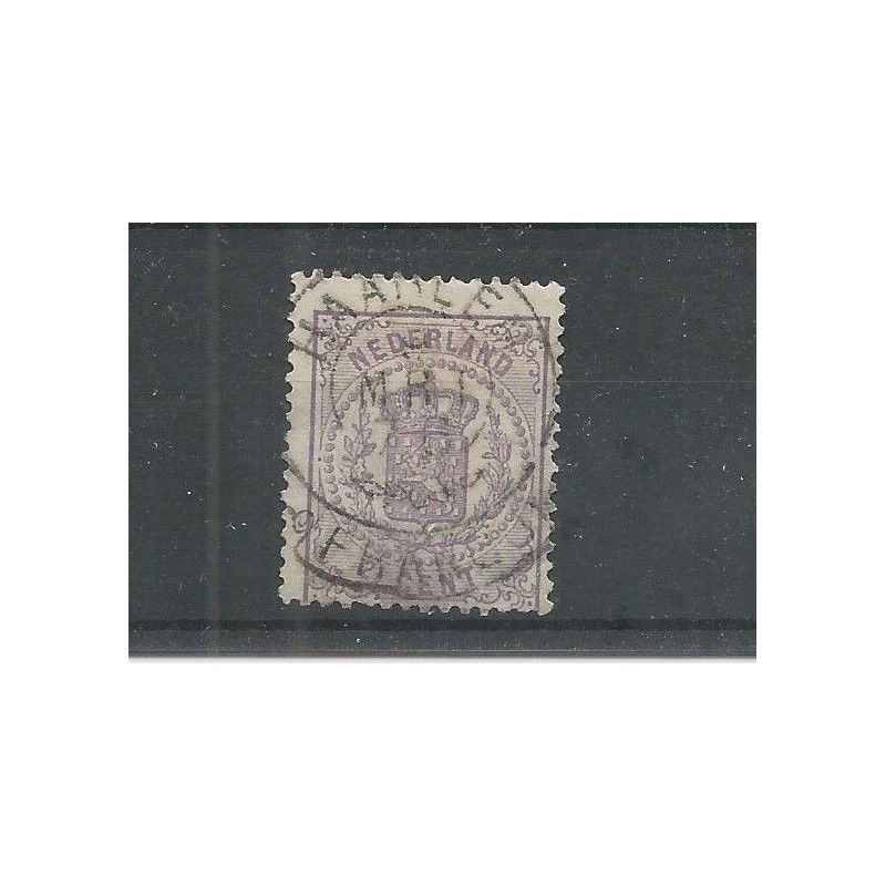 Nederland 18 met HAARLEM-1876" franco-takje VFU/gebr CV 100 €