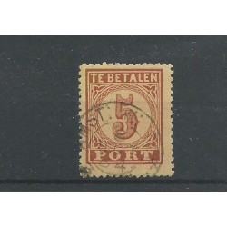 Nederland P1 met "AMST:-W.DOK 1884" VFU/gebr CV 32,5+ € PRACHT !!