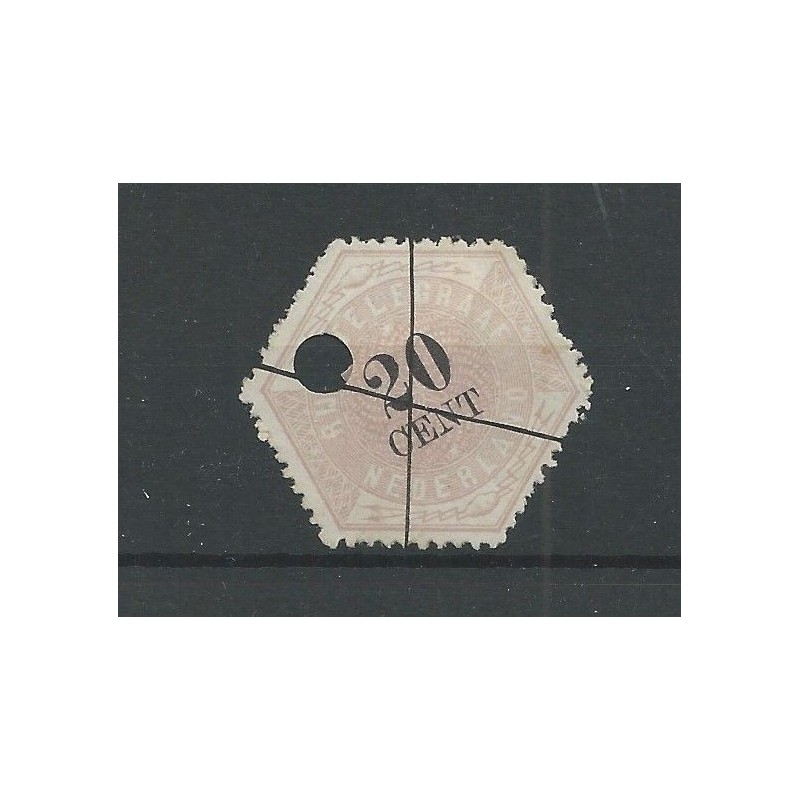 Netherlands TG6 Telegram zwarte pen VFU/used CV 17 € EXTREMELY FINE !!