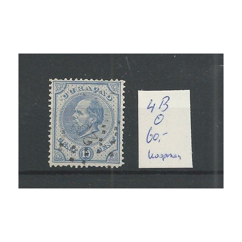 Curaçao 4B Willem III 10ct  VFU/used  CV 60 € Extremely fine !!