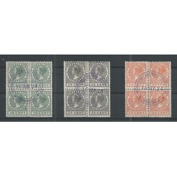 Netherlands 136-138 Tentoonstelling in blokkeen of 4 VFU/used  CV 640 € Certificate Vleeming!