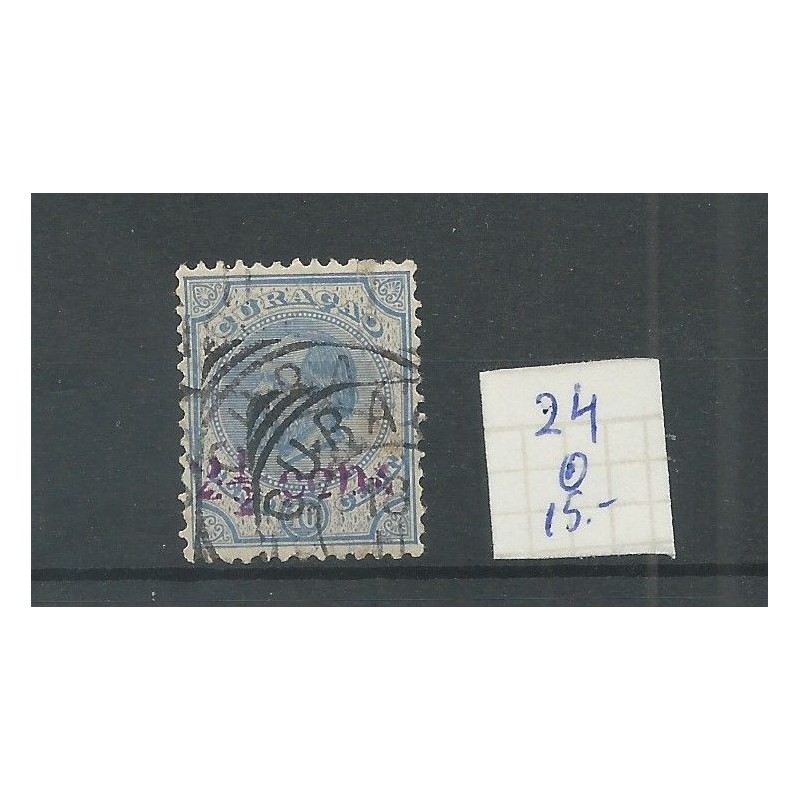 Curaçao 24 Provisional stamp  VFU/used CV 15 €
