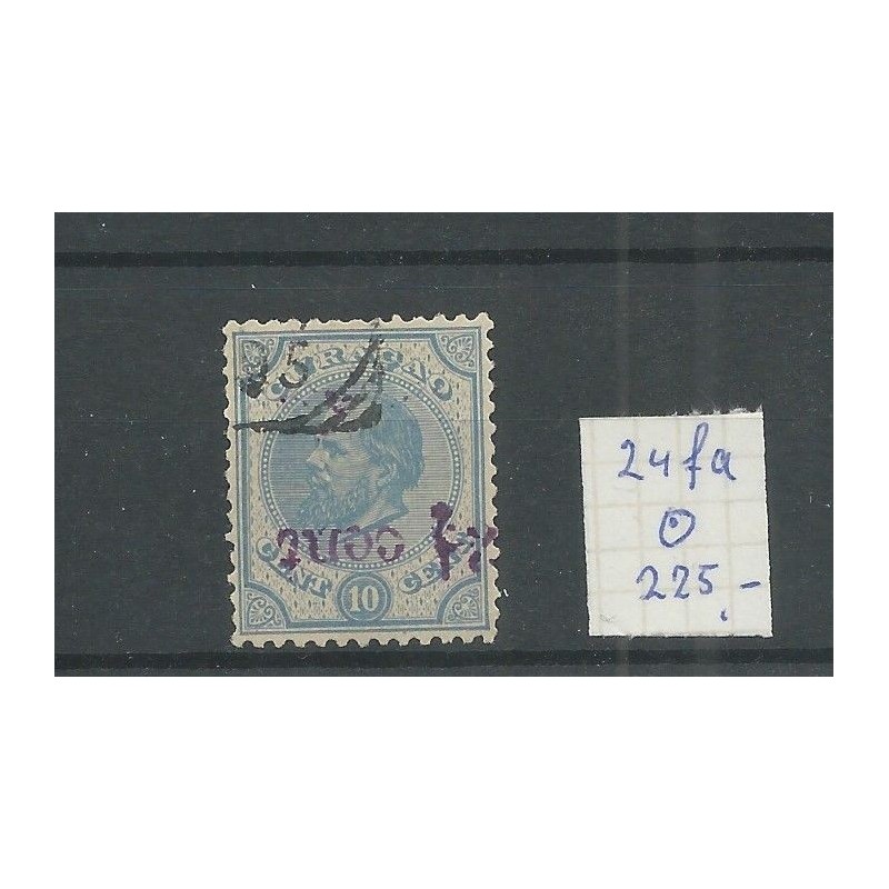 Curacao 24fa Hulpzegel  KOP-staande opdruk VFU/gebr CV 225 €