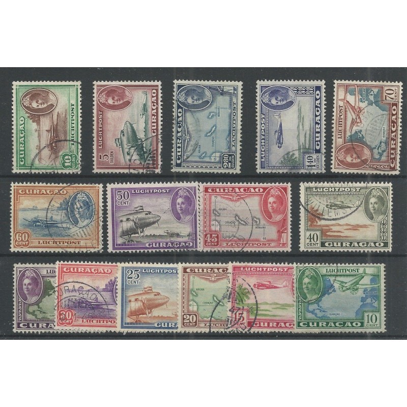 Curaçao LP26-40 Airmail Voorstellingen FU/used  CV 80 € EXTREMELY FINE !!