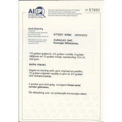 Curaçao 178/181 Wilhelmina  MNH  CV 415 € Certificate Vleeming