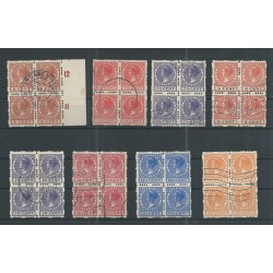 Netherlands R33-56 Four-sided Syncopated perforation in blocks of 4 VFU/used CV 1226 €  EXTREMELY FINE !!