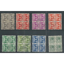 Netherlands R33-56 Four-sided Syncopated perforation in blocks of 4 VFU/used CV 1226 €  EXTREMELY FINE !!