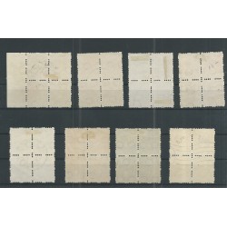 Netherlands R33-56 Four-sided Syncopated perforation in blocks of 4 VFU/used CV 1226 €  EXTREMELY FINE !!
