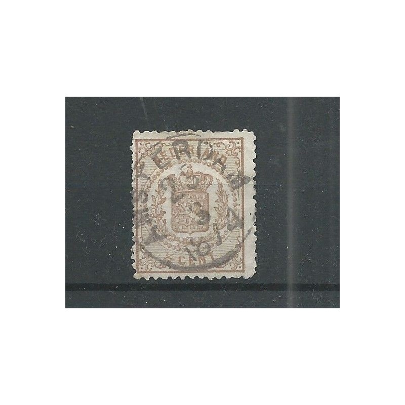Netherlands 13 with "AMSTERDAM 1874" rondstempel VFU/used CV 25++ €
