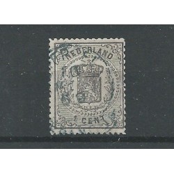 Netherlands 14 with "UTRECHT 1869" franco-takje in blue VFU/used CV 100++ €