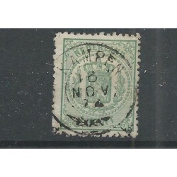 Nederland 15 met "KAMPEN 1874" franco-takje VFU/gebr CV 25++ €