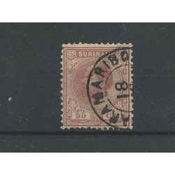 Suriname 11C  Willem III 1873  VFU/gebr CV 50 €