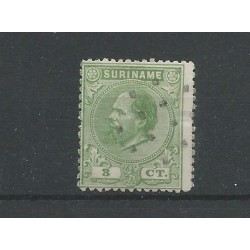 Suriname 3A Willem III 1873  stomp numeral dot cancel VFU/used CV 17,5 €