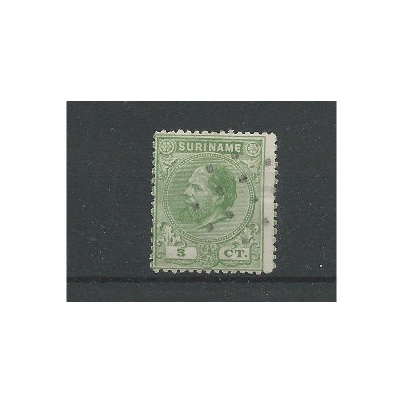 Suriname 3A Willem III 1873  stomp numeral dot cancel VFU/used CV 17,5 €
