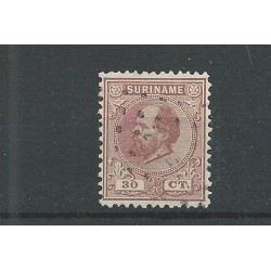 Suriname 11C Willem III 1873   VFU/gebr CV 50 €