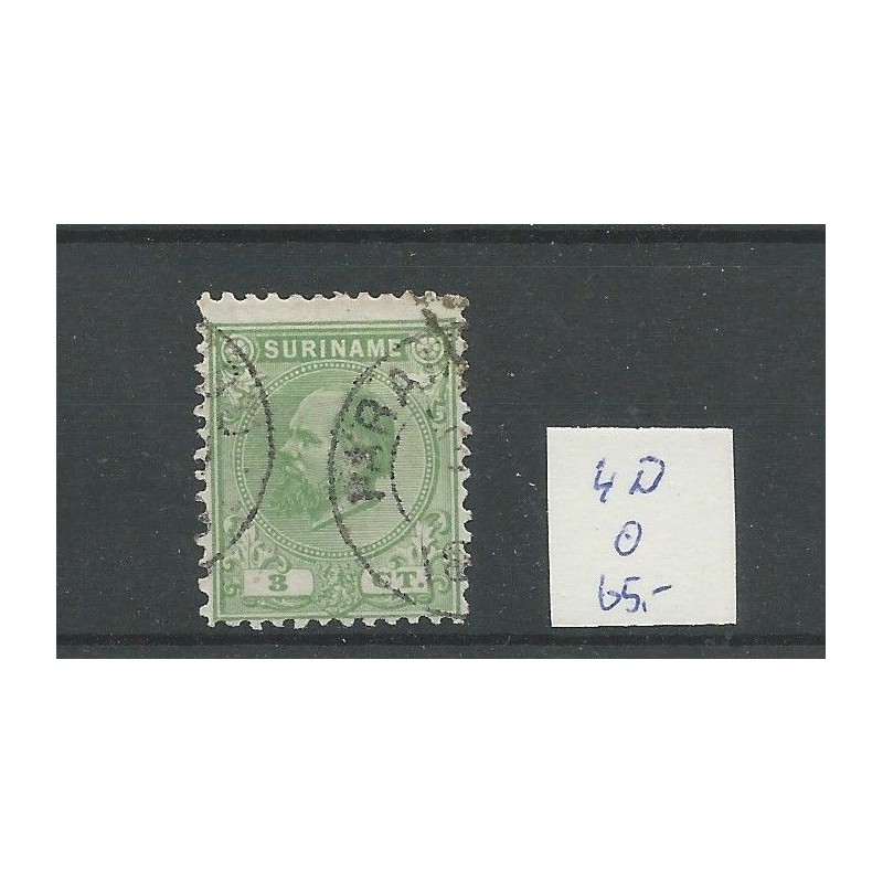 Suriname 4D Willem III 1873   VFU/used CV 65 €