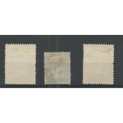 Suriname 34-36 Provisional issue  VFU/used CV 45 €