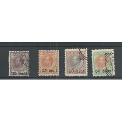 Suriname 37-40 Provisional issue  VFU/used CV 227 €
