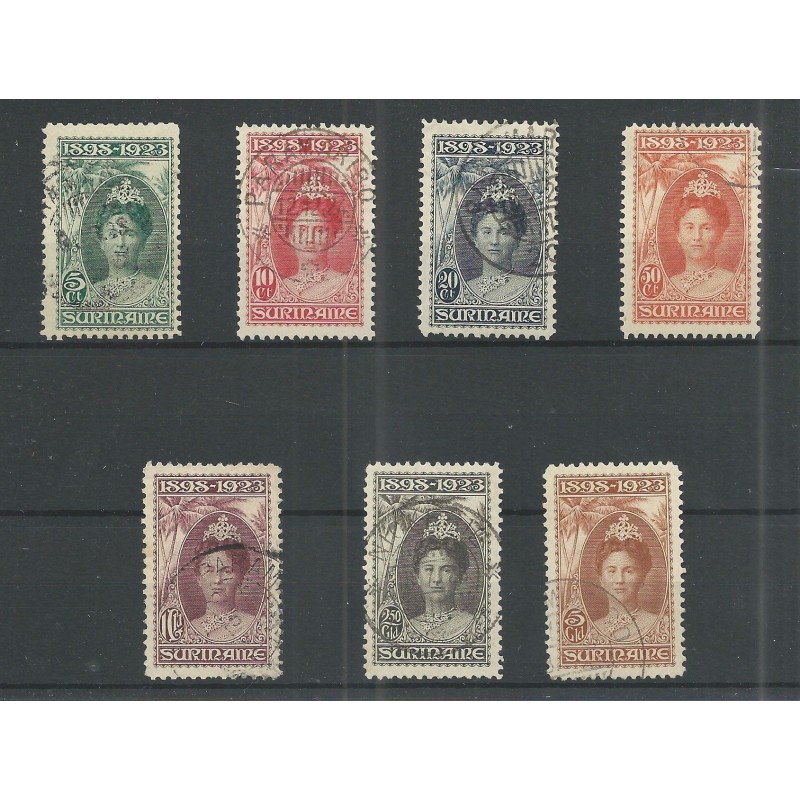 Suriname 104-110  Wilhelmina Jubileum  VFU/gebr CV 636 €