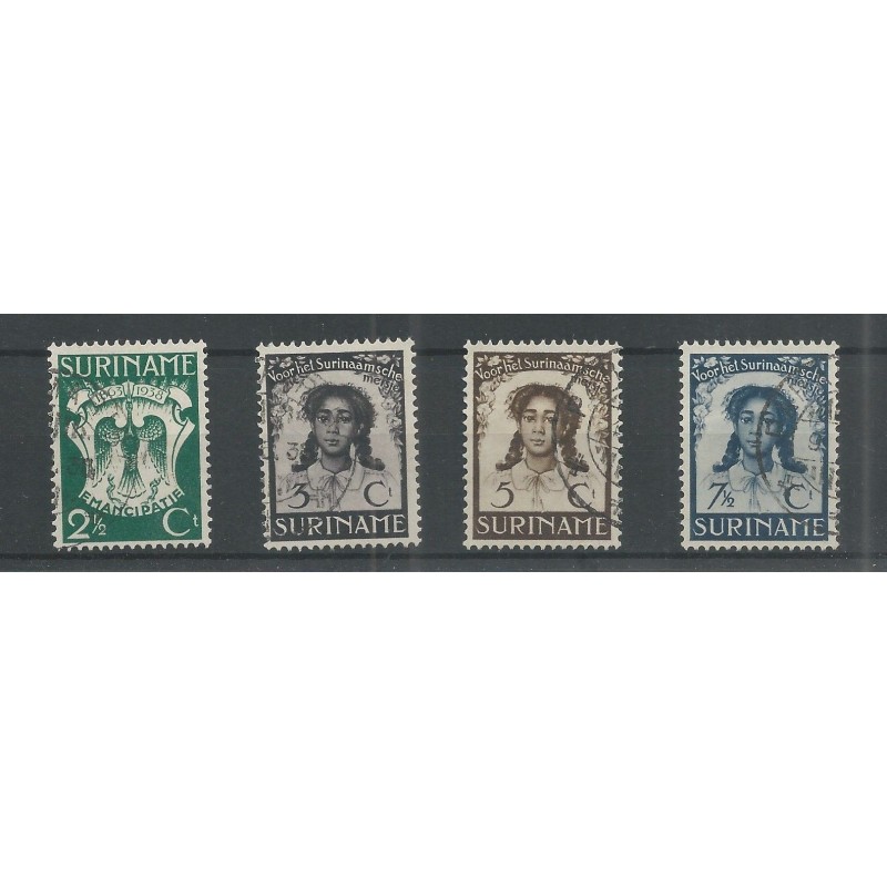 Suriname 183-186 Emancipatiezegels  VFU/used CV  8 €