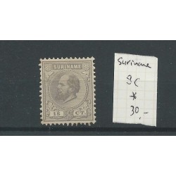 Suriname 8C  willem III 1873  MH/ongebr CV 30 €