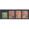 Suriname 210-213 Provisional stamp VFU/used  CV  7 €