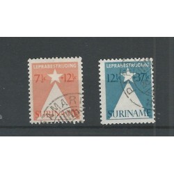 Suriname 247-248 Leprazegels VFU/used  CV  8 €