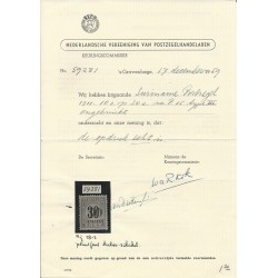 Suriname P15-III  with plate flaw Postage due 1911  MH/unused CV 120++ € with Certificate !